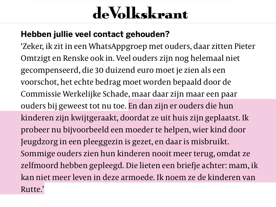 Formatiewatch. Reminder dat Mark Rutte niet in Vak K thuis hoort, maar in een strafbankje van een rechtszaal

volkskrant.nl/mensen/wopke-i…