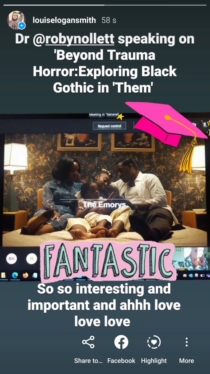 louiselogan94's tweet photo. Dr @RobynOllett speaking on 'Beyond Trauma Horror: Exploring Black Gothic in 'Them'

Exploring the representation of African American experience beyond exploitation and trauma 😍 https://t.co/0rNnoXtvof