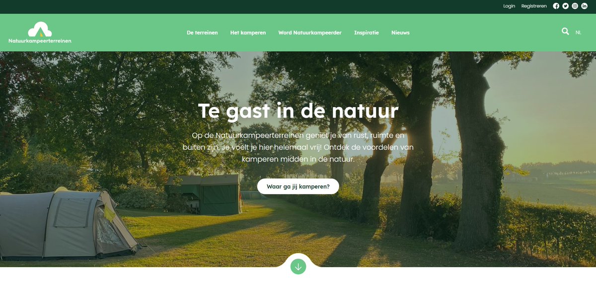 Groot nieuws: we hebben een nieuwe website en logo 🥳! Neem snel een kijkje en laat ons weten wat je ervan vindt 💚. natuurkampeerterreinen.nl #nieuwewebsite #nieuwlogo