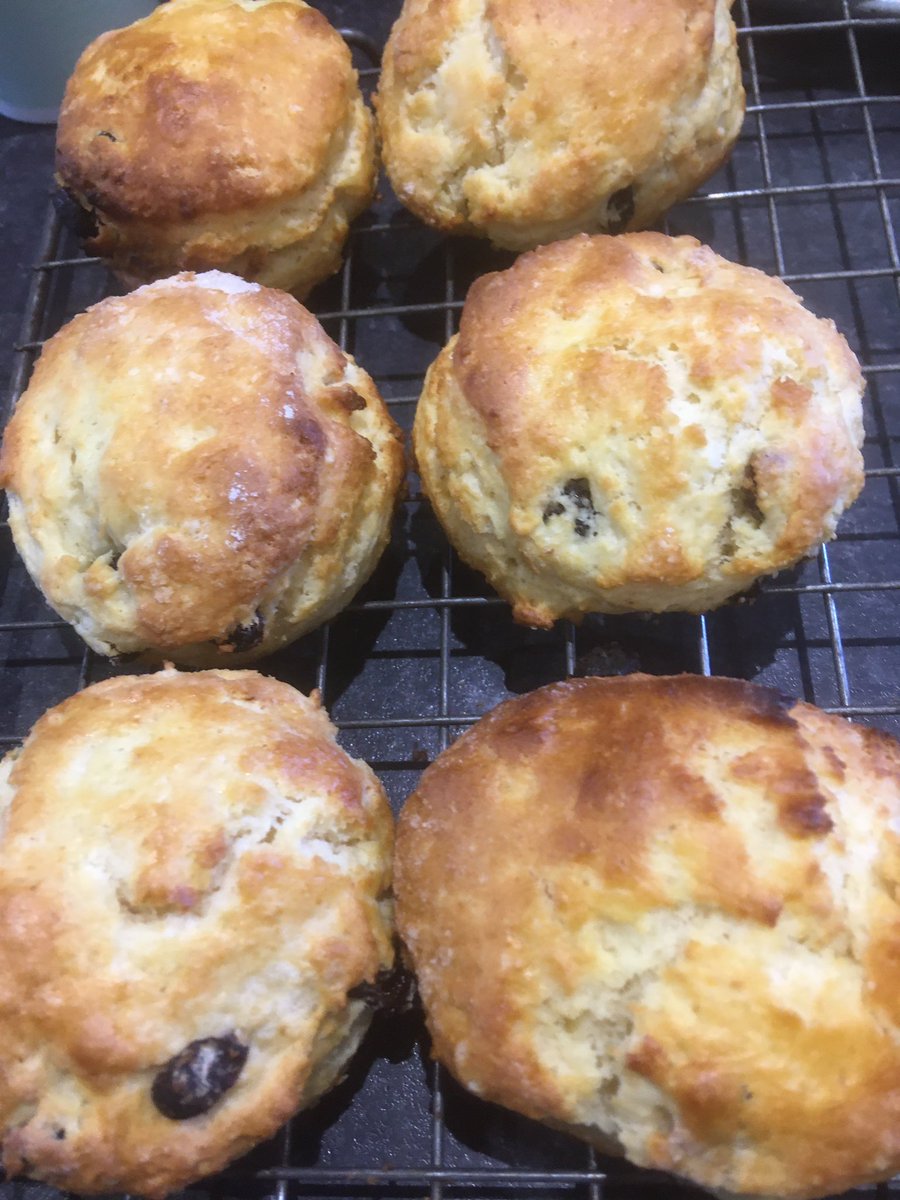 Scones fresh out of the oven. Cream teas are available to order. #scones #devoncreamtea #devonshirecreamtea #sconescreamandjam #clottedcream #porshamcakes #porshambakes #fruitscone #plainscone #clottedcream #porshambakes