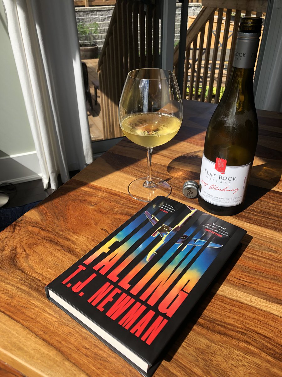 partnermec's tweet photo. Just finished reading @T_J_Newman #Falling Two words: “Oh Wow!” Action &amp; suspense packed thriller. What a debut. 👏 Went perfectly with a bottle of my Go-To 🇨🇦 Chard from @Winemakersboots https://t.co/aqal287g6c