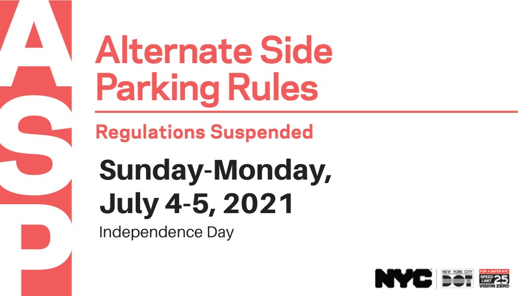 NYC DOT on Twitter "Alternate Side Parking NYCASP regulations and