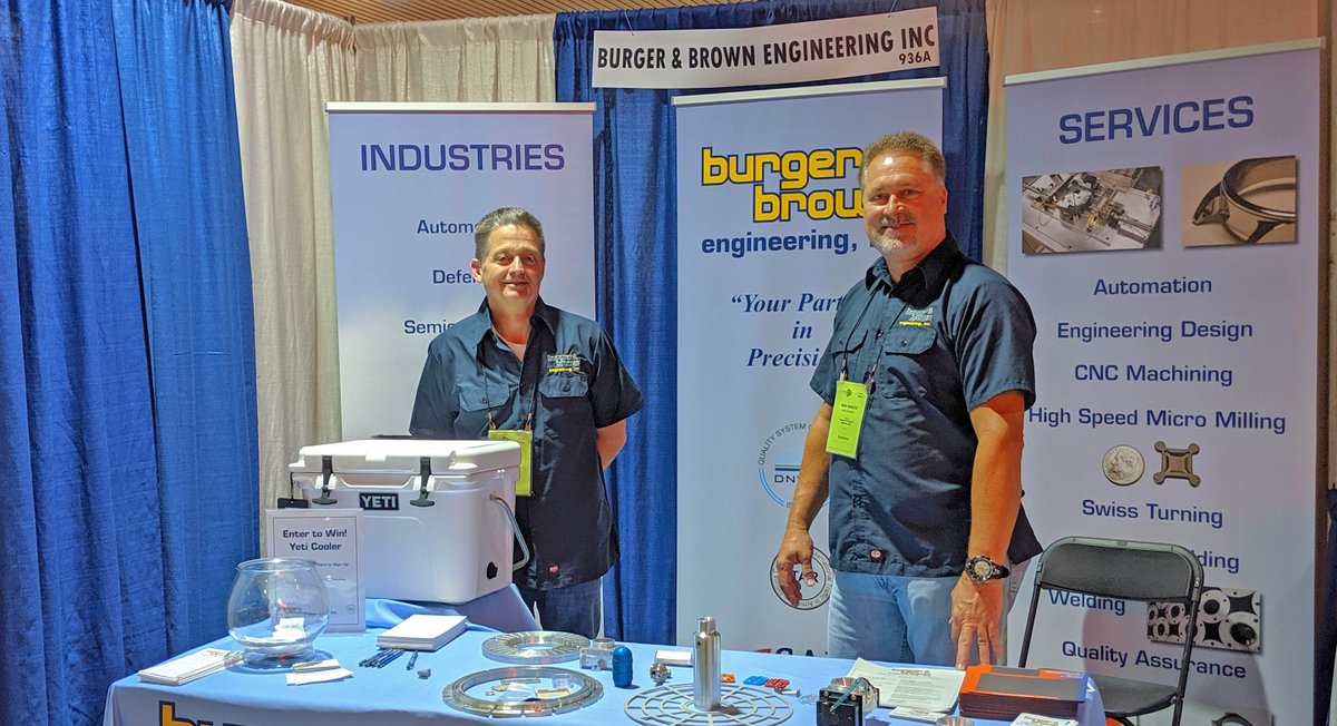 BandBEng's tweet image. #TBT Throwback to October 2019 at WITShow #Wichita... John and Bob are still here but the Yeti Cooler was given away. From material source to secondary, we're your #partnerinprecision burgereng.com/index.htm