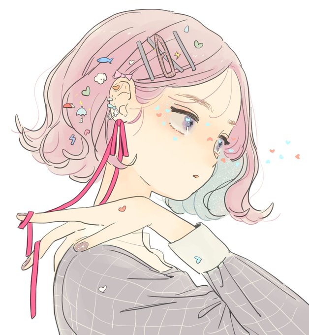 「ピンクのリボン ショートヘア」のTwitter画像/イラスト(人気順)