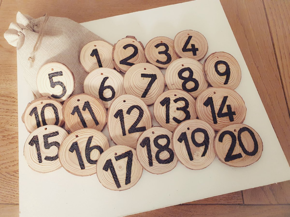 A set of 20 number slices ..... each one comes with a pre drilled hole and all the numbers are double sided, perfect for hanging in any early years setting...

#eyfsmaths
#eyfsnaturalresources
#eyfsinspiration
#eyfsclassroom
#earlyyears 
#earlyyearsteaching
