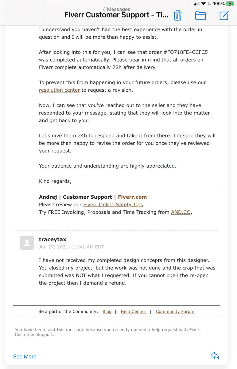 TraceyReidKy's tweet photo. #FiverrSuck Save your money!  Hey, Friends….Little Bit of a “Buyer Beware” Rant Ahead….I tried the website “Fiverr” for the first time last week to get a logo designed for the new business I am creating  and I had a HORRIBLE EXPERIENCE with the platform (part 1) https://t.co/KfjDvVhX6n