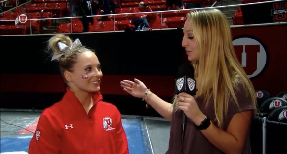 Little throwback interviewing @mykaylaskinner. Amazing to watch how much she has accomplished in her career. Can’t wait for @NBCOlympics 👏🏻 Go Utes and go USA!! 🇺🇸 @utahathletics @UtahGymnastics #OlympicTrials