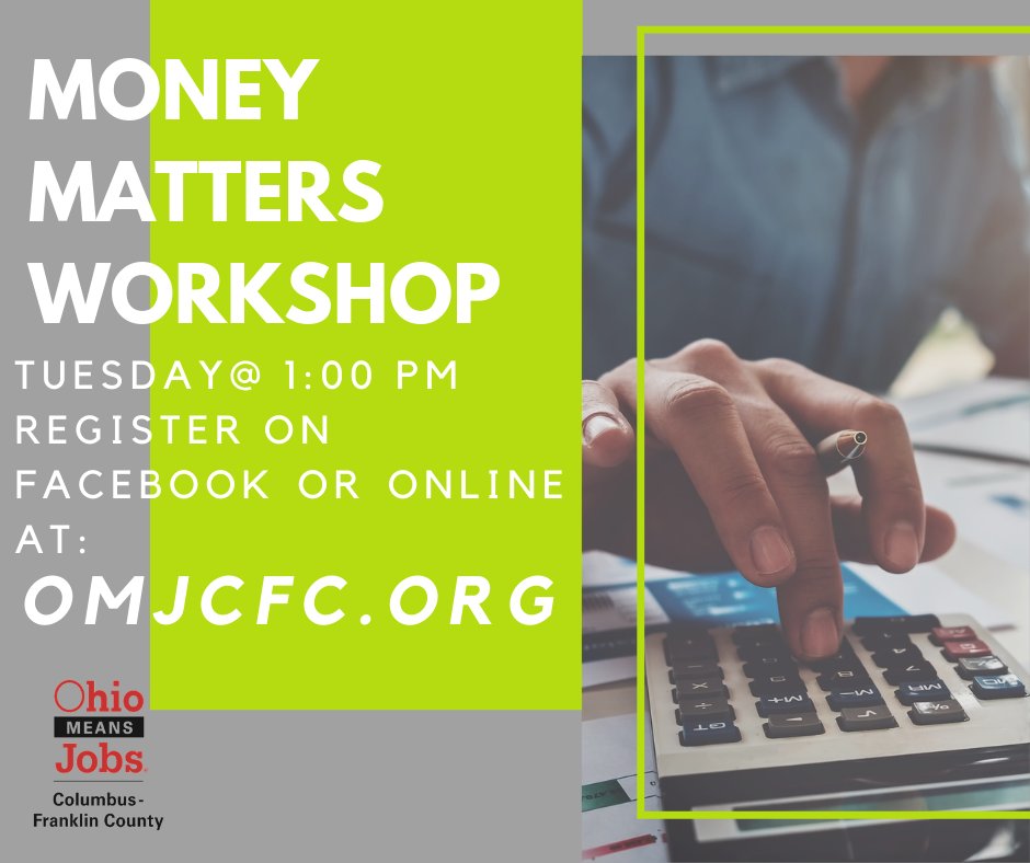 Are you interested in some cost-saving tips? Head on over to ed.gr/dibzd and get registered for our Money Matters virtual workshop tomorrow at 1PM. We'll cover the basics and go over the importance of financial literacy. #budgeting #finance #omjcfc
