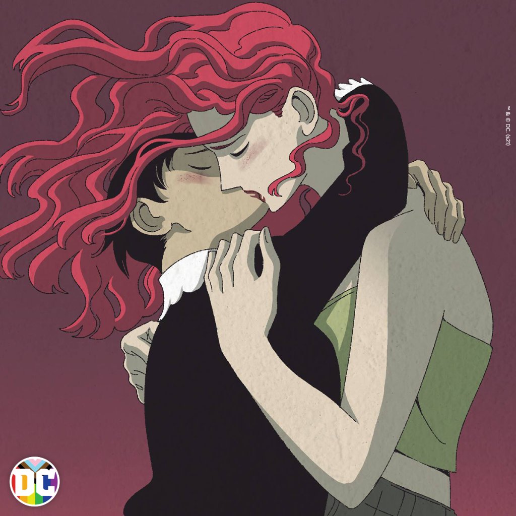 DCOfficial's tweet photo. You never forget your first love 💚 Pam and Alice find love in a hopeless place in #PoisonIvyThorns: https://t.co/nveZ4mi8sT #DCPride #DCRepresents https://t.co/5q8TSm1FkX