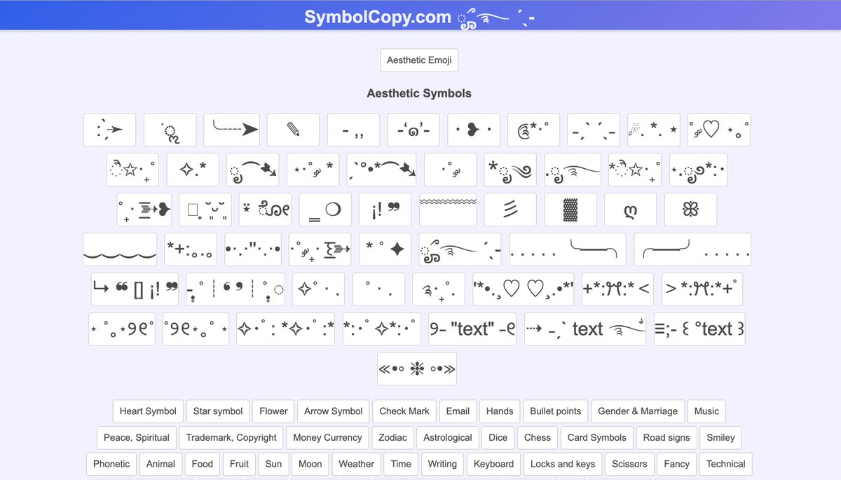 Copy and paste symbols.