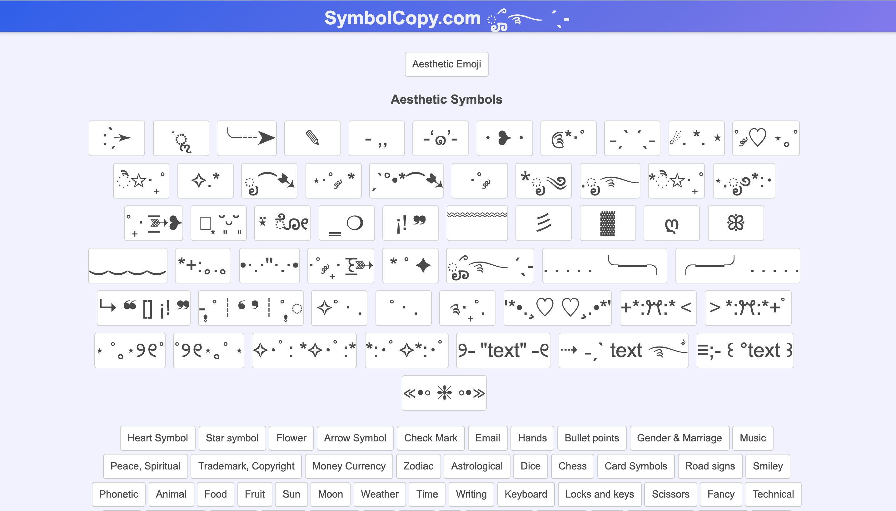 Emoji symbols aesthetic Circle Symbols