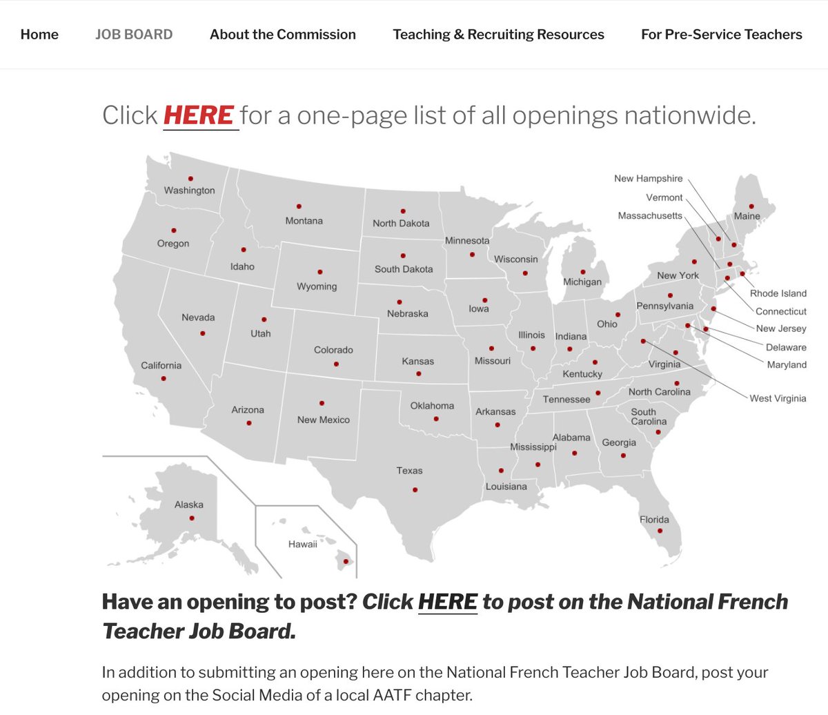 AATFrench's tweet photo. #langchat #frenchteachers En avant avec le français! 
Looking for a French teaching position or a French teacher candidate in the United States? Search job opportunities or post your open position on our AATF Job Board. https://t.co/CNiLHWDeIT https://t.co/L46NypF62R