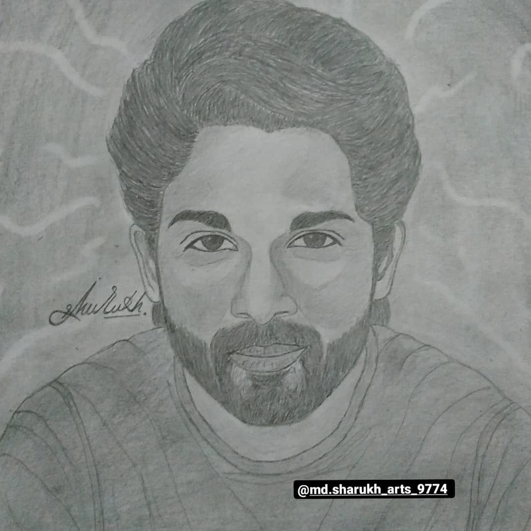 mdsharukh_arts_'s tweet photo. @alluarjun art by me...#AlluArjun #allu #AlluSnehaReddy #actor #art #paintings #drawingart #drawing https://t.co/rFGy3nRNbP
