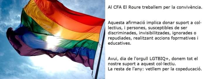 Gemma_Argelaga's tweet photo. A l'EPA facilitem actituds respectuoses i vetllem per la convivència - posant l'accent, sobretot, en el respecte a col·lectius sensibles de ser exclosos i / o reprimits-. En aquest sentit, la coeducació esdevé un eix imprescindible del treball transversal dels centres. https://t.co/9gPPeWiTMz