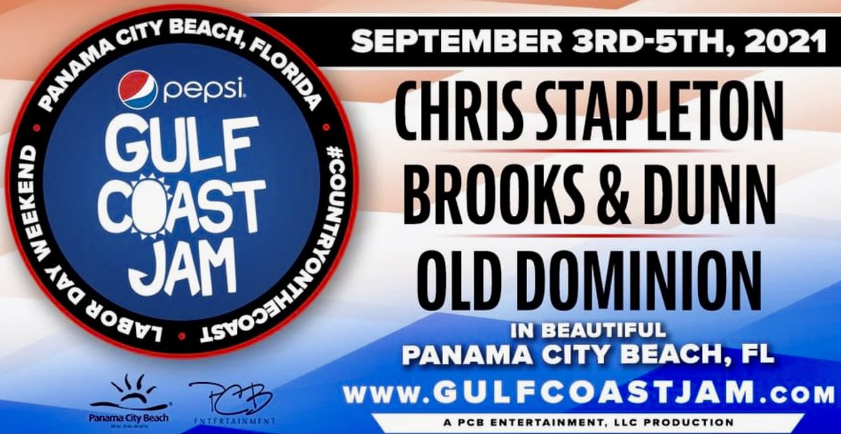 ProducerJam's tweet photo. RT for your chance the win 2 GA tickets to @GulfCoastJam in @Visit_PCB remember you have to follow me to win the tickets along with the RT @ChrisStapleton @OldDominion @BrooksAndDunn #labordayweekend https://t.co/L51jDDFuml https://t.co/JHZfTTUrfU