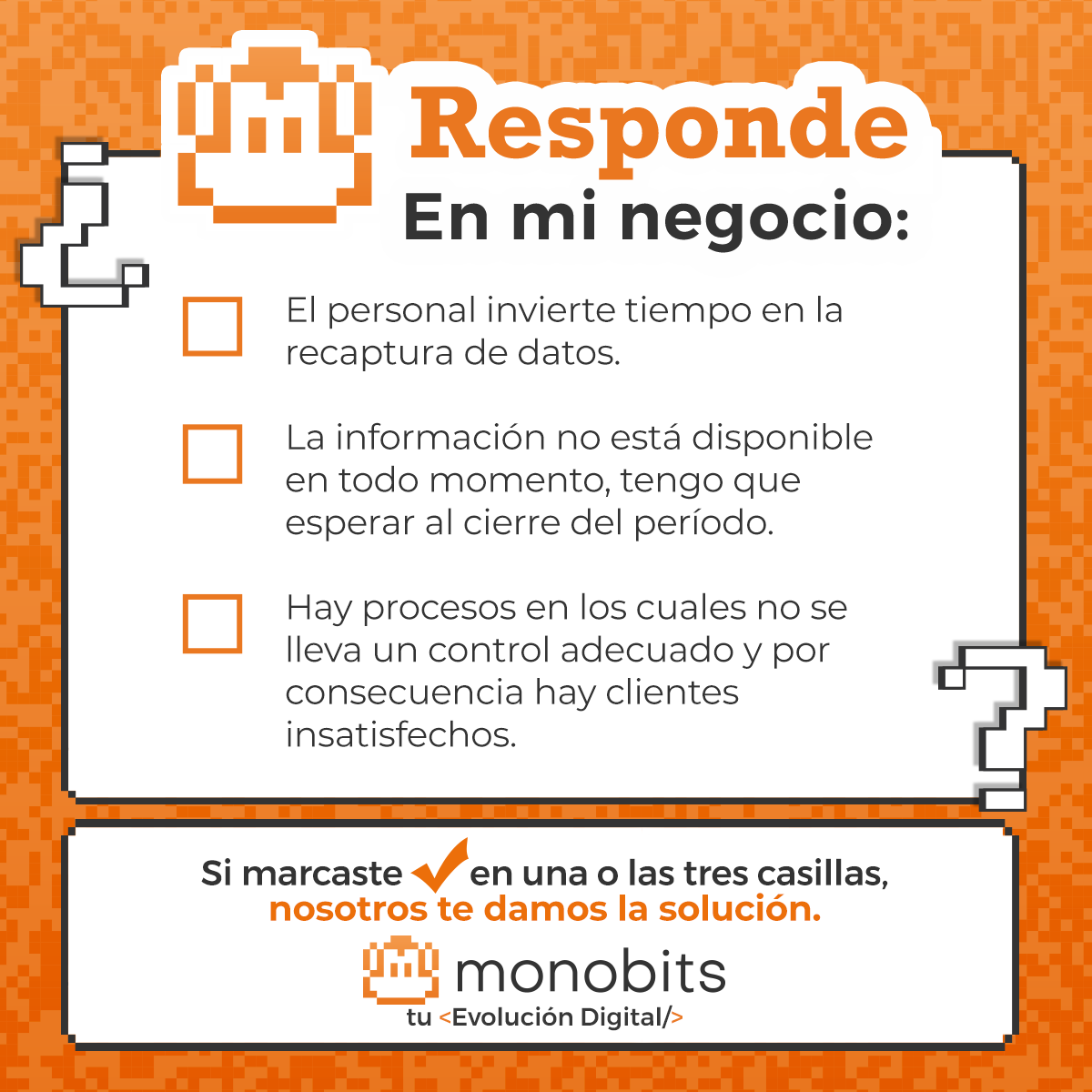 monobits_'s tweet photo. Soluciona los problemas operativos de tu negocio 🐵
Ten la información que necesitas disponible en todo momento, olvidate del doble trabajo o de la falta de control en los procesos de tu negocio.
https://t.co/eYWWvWDx8x
Monobits, tu Evolución Digital
#MonobitsTech https://t.co/QtYEAEYDx6