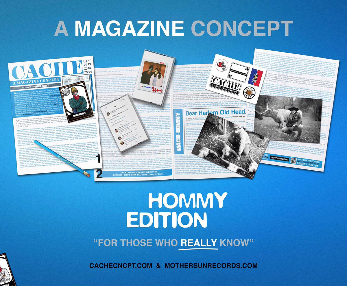 CACHE (@cachecncpt) on Twitter photo CACHE June 2021. Hommy Edition.
EIC • <a href="/tyrondeharlem/">T. Perryman</a>
Layout + design • <a href="/M_U_N_K_I/">Tony Coppin</a>
Cassettes by @mastaminddj
Polaroid by <a href="/BXGENERAL/">1000WORD$</a>
Tweets appear courtesy of: @THEJIGISUP__ + <a href="/RealFORTES/">CLASSY</a> + <a href="/thedarksunken/">Truth Preserved</a>
Available at cachecncpt.com + mothersunrecords.com CACHE June 2021. Hommy Edition.
EIC • <a href="/tyrondeharlem/">T. Perryman</a>
Layout + design • <a href="/M_U_N_K_I/">Tony Coppin</a>
Cassettes by @mastaminddj
Polaroid by <a href="/BXGENERAL/">1000WORD$</a>
Tweets appear courtesy of: @THEJIGISUP__ + <a href="/RealFORTES/">CLASSY</a> + <a href="/thedarksunken/">Truth Preserved</a>
Available at cachecncpt.com + mothersunrecords.com