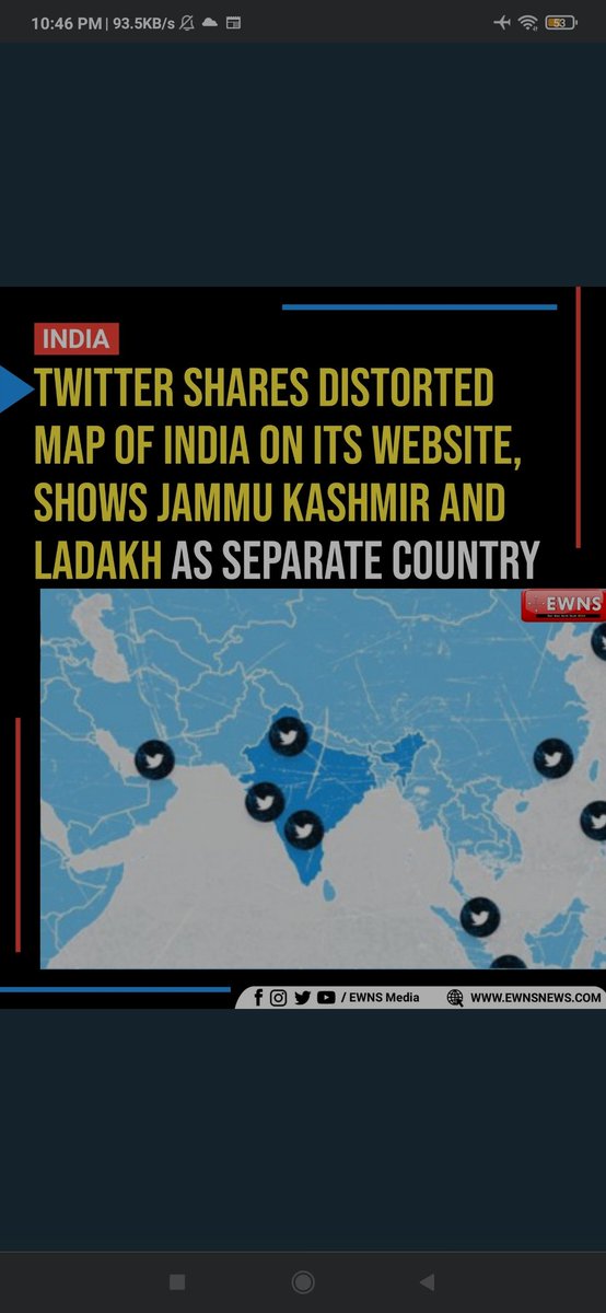 apurva1206's tweet photo. #MapOfIndia
How the hell can #twitter do such a mistake? There should be strict measures taken against this act. As a citizen of India we cannot tolerate this ill behaviour towards our nation our motherland. #BanTWITTER #bantwitterindia #distortedmapofindia https://t.co/0SqiDOPrqf