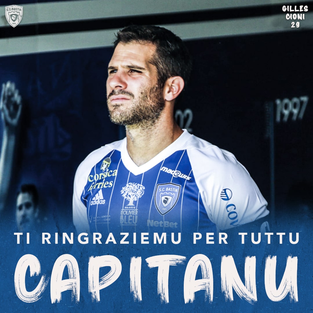 C’est avec beaucoup d’émotion que le <a href="/SCBastia/">SC Bastia</a> annonce la fin  de carrière de son capitaine, <a href="/GillesCioni/">Gilles Cioni</a>... 🔚

𝑻𝒊 𝒓𝒊𝒏𝒈𝒓𝒂𝒛𝒊𝒆𝒎𝒖 𝒑𝒆𝒓 𝒕𝒖𝒕𝒕𝒖 𝒄𝒂𝒑𝒊𝒕𝒂𝒏𝒖 💙

👉 sc-bastia.corsica/actualites/202…
