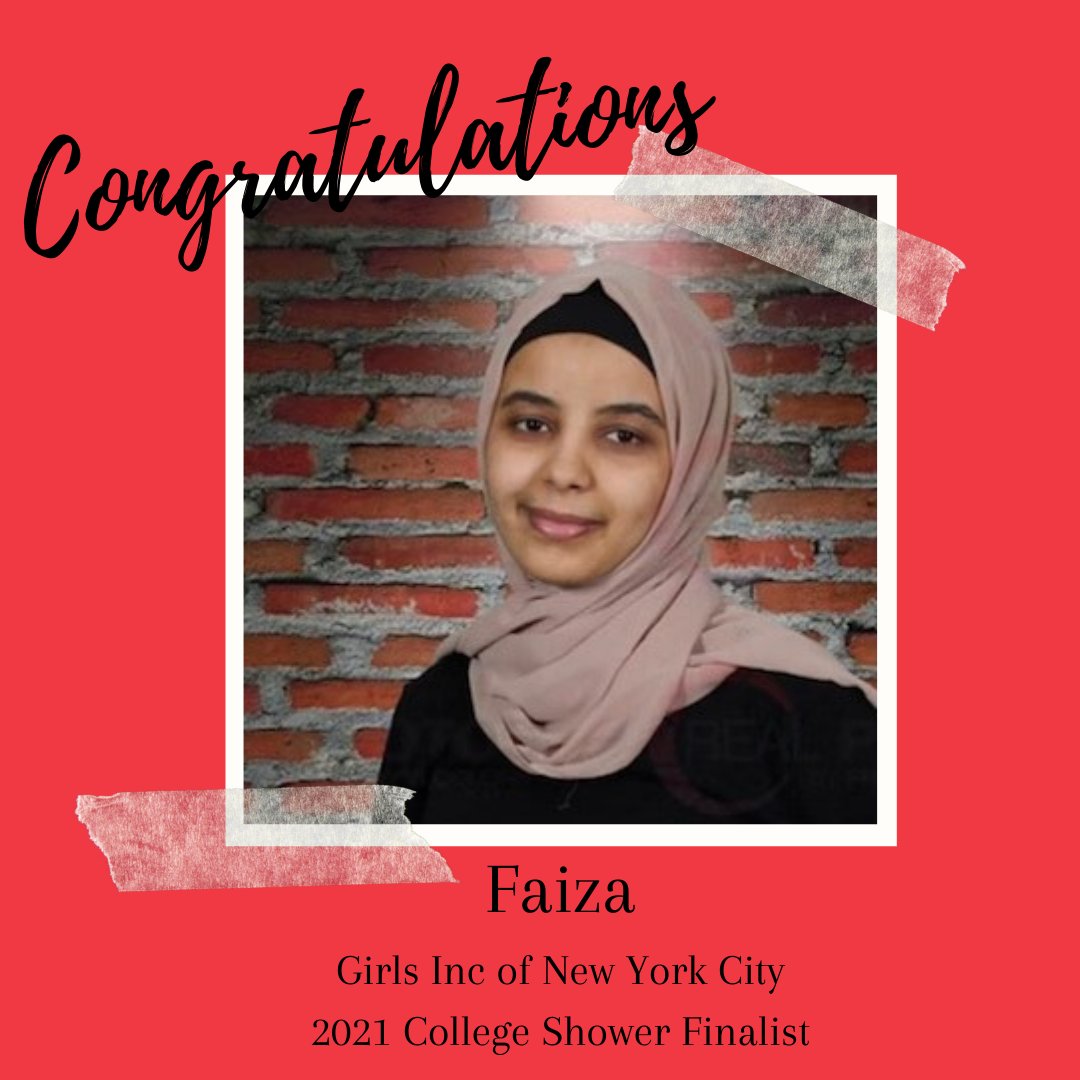 girlsincnyc's tweet photo. Congratulations 2021 #collegeshower finalist Faiza!ππ https://t.co/taVVtSMXGZ