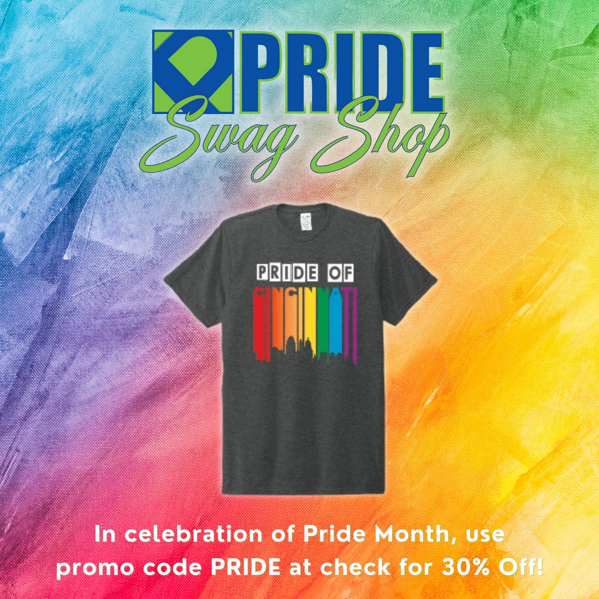 Check out the Pride Swag Shop!  In celebration of Pride Month, use promo code PRIDE at check out for 30% off this Skyline Tee!  Link: prideswag.company.site

#prideofcincinnati #Pride #swag