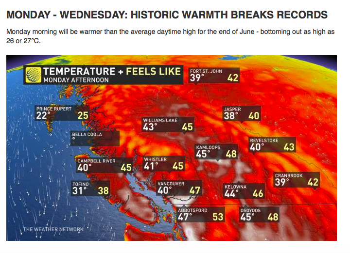 RRocketstar's tweet photo. Whelp my Province is breaking heat records. E-E https://t.co/lx8Klu0hHM