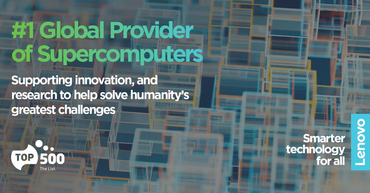 We did it again! Lenovo is #1 supercomputing vendor in the world with 184 installations😀top500.org/lists/top500/2… #WeAreLenovo #HPC #supercomputers <a href="/top500supercomp/">TOP500</a>