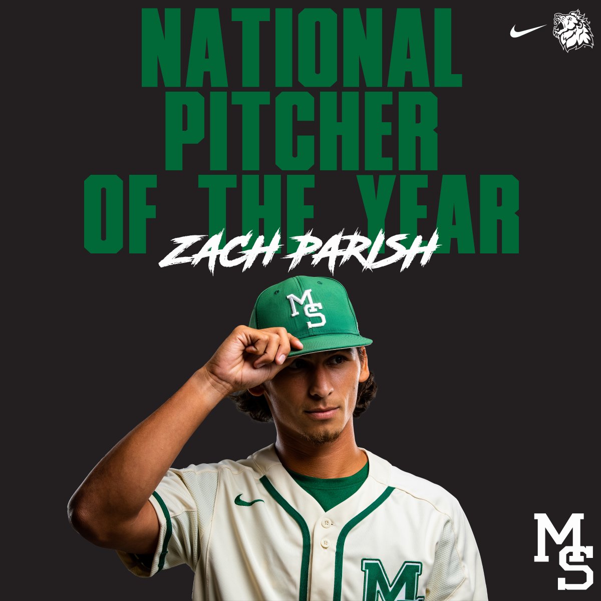 CONSENSUS NATIONAL PITCHER OF THE YEAR! Congratulations for another National Pitcher of the Year honor for Zach Parish as he was named the American Baseball Coaches Association D2 National Pitcher of the Year. #LetsRoar