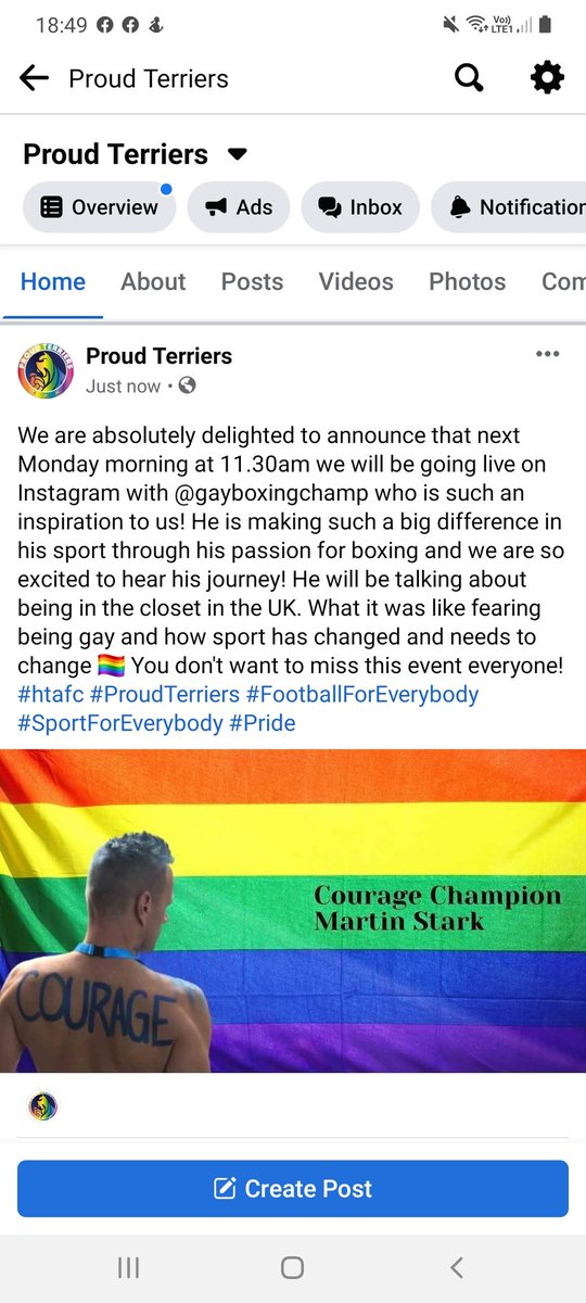 ProudTerriers's tweet photo. We are so so excited to speak with Martin Stark next Monday morning as we go live at 11.30 on our Instagram! We would love to see you there and it'll be a real eye opener you don't want to miss it 😍 #htafc #ProudTerriers #FootballForEverybody #Pride #SportForEverybody https://t.co/JVb0IAMFEE