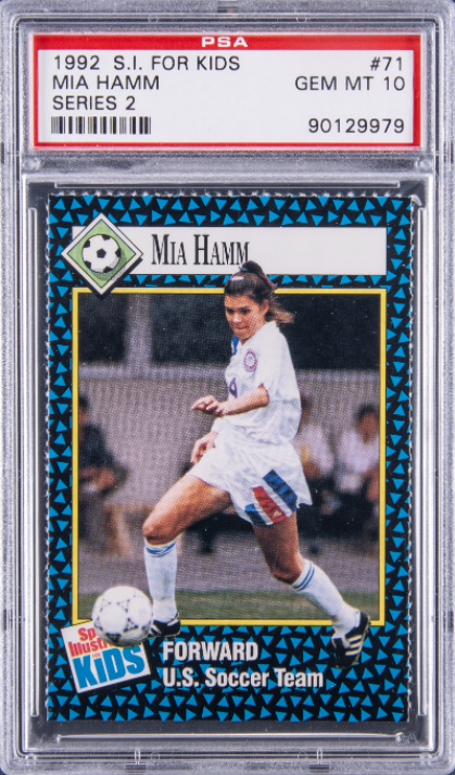 kendallbaker's tweet photo. This Mia Hamm trading card is now the most expensive female athlete trading card ever sold.

It went for over $34,000 at Goldin Auctions' June auction, which closed last night. https://t.co/xieotynYHh