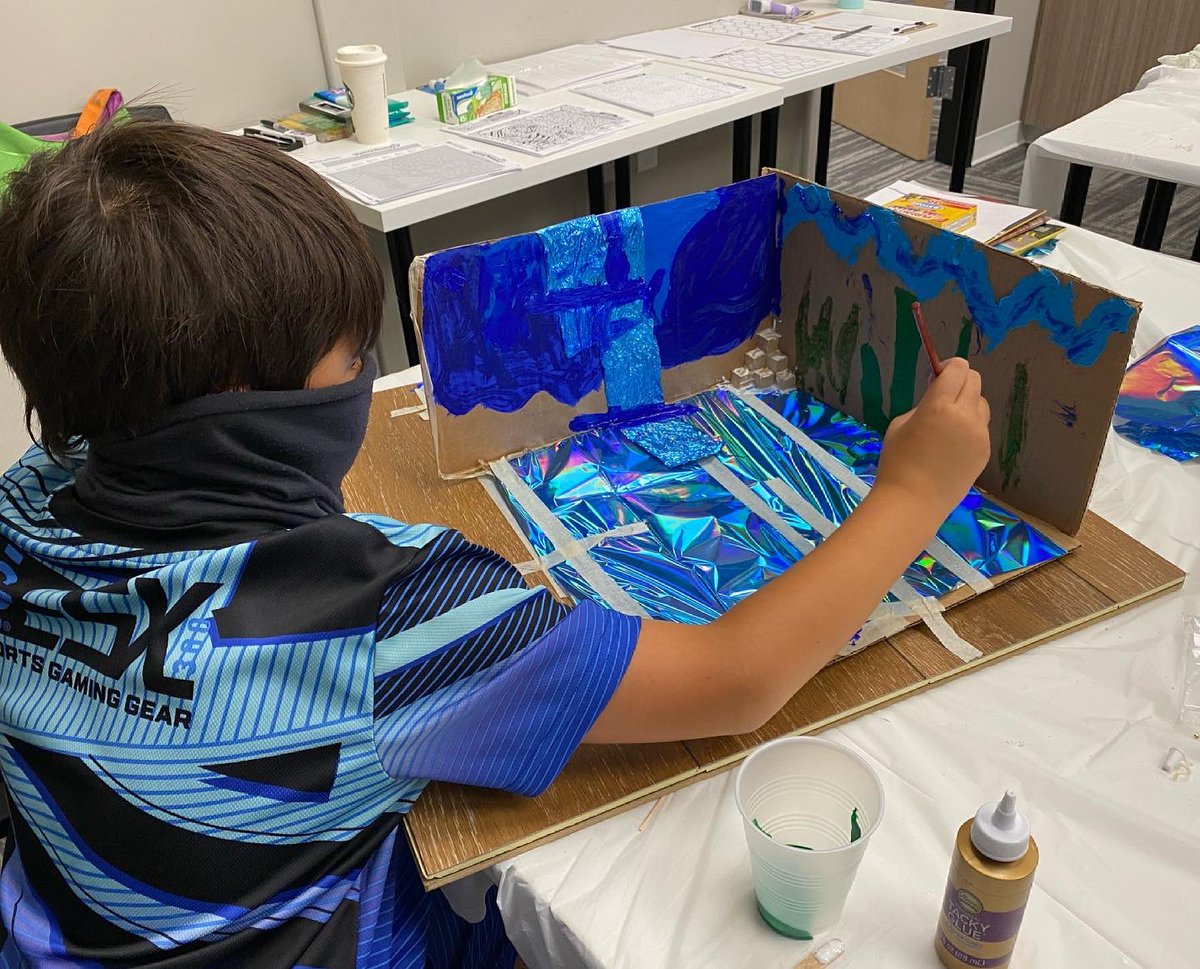 FishersMPG's tweet photo. Our campers had a lot of fun creating with recycled and unique materials they found on the Nickel Plate Trail. Thank you to @HighFreqArts for leading our camp! 🛠🎨 https://t.co/nYfRFBcKMR