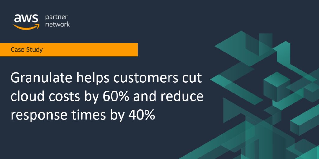 Learn how @GranulateLtd leveraged its validated #AWS skills to drive 300% YoY revenue growth &amp; help customers cut cloud costs by 60% - go.aws/3A2EPno