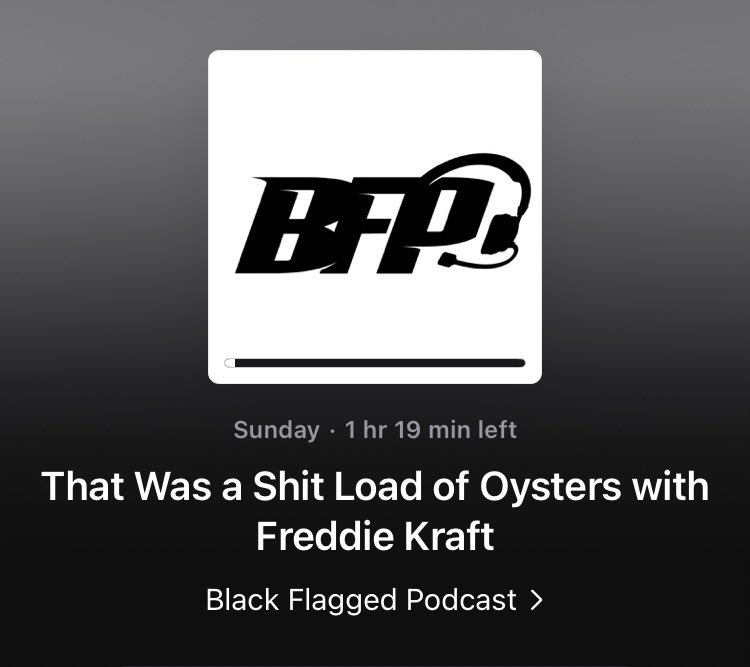 FreddieKraft's tweet photo. While you’re waiting for DBC to drop tonight, go check out this weeks episode of @BlackFlaggedPod. 

Unless you don’t like the word f#%k, then definitely don’t listen. https://t.co/vY8IwwSyhz