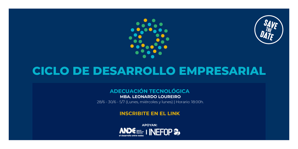 CamturUruguay's tweet photo. Los invitamos a un nuevo ciclo de webinars sobre Desarrollo Empresarial 

¡Hoy comenzamos con Adecuación tecnología! 

Inscribite gratis en   https://t.co/keEER8x7Bl https://t.co/G5MwKjuw1C