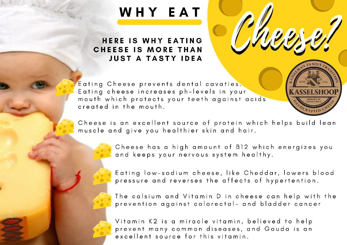 kasselshoop's tweet photo. 🧀 Why eating cheese is more than just a tasty idea 🧀
Cheese has many health benefits - here are just a few!
#supportsmallcheesemakers #handcraftedcheese #cheese #kasselshoopcheese https://t.co/0ozTR1LdPH