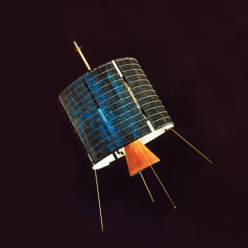 AjitPai's tweet photo. OTD in 1965, Intelsat I went into service after being activated by COMSAT. That April, it became the 1st commercial communications satellite to be placed in geosynchronous orbit. That may explain why it was nicknamed "Early Bird" (as in, "The early bird catches the worm"). https://t.co/BygCCTAhRZ