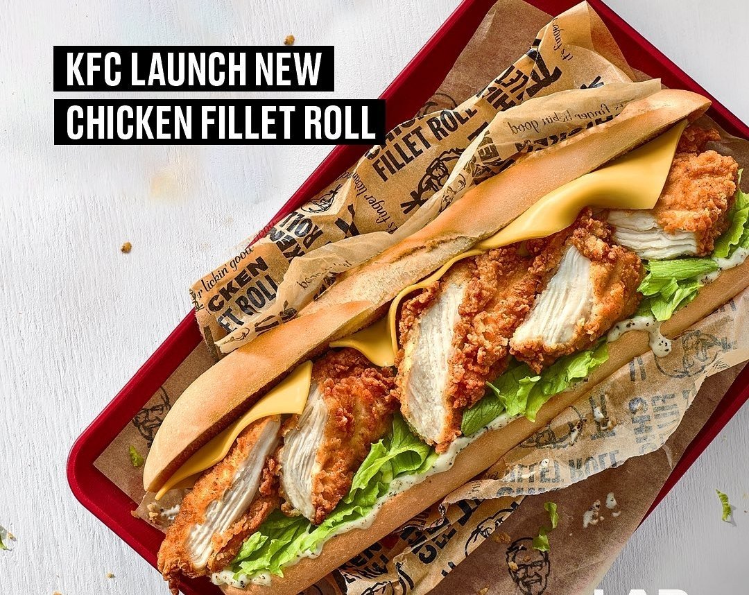 Travisleon0's tweet photo. KFC launches Chicken fillet roll, what a time to be alive https://t.co/Ykd6u3EJaQ