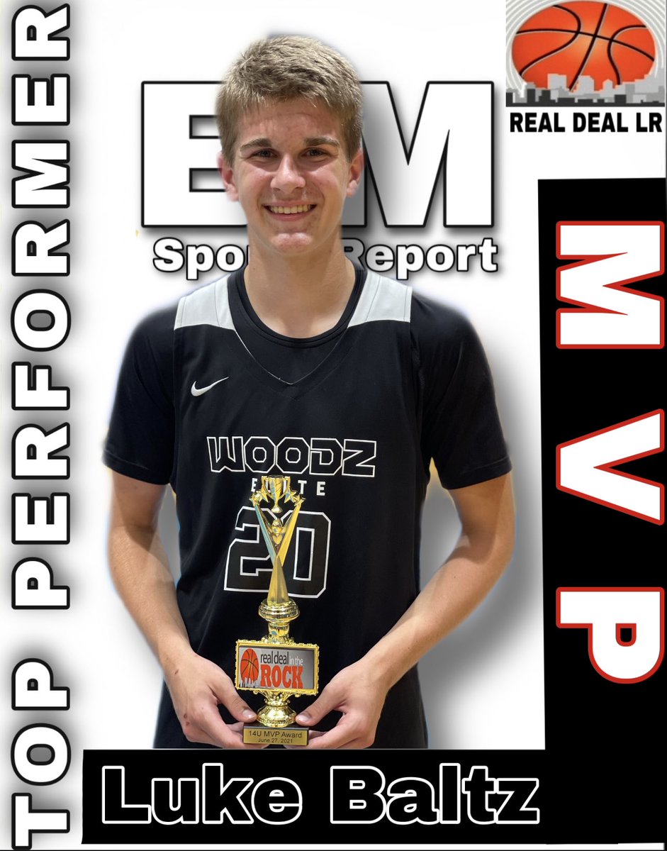 Congratulations to Luke Baltz
(Woodz Elite -Garrett 14U) on winning MVP at the Real Deal In The Rock. <a href="/woodzelitebball/">Woodz Elite</a> <a href="/CrunkdOutEnt/">C.O.E Films</a> <a href="/Ar870Sports/">AR870SPORTS</a> <a href="/ArRecruitingGuy/">Richard Davenport</a> <a href="/ARHoopScoop/">Kevin McPherson</a> <a href="/Ani_Umana/">Ani Umana</a> <a href="/ARPrepSports/">Arkansas Prep Sports</a> <a href="/ETTaylor79/">Erick Taylor</a>