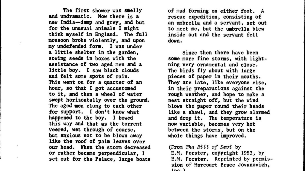 _KA04's tweet photo. EM Forster on the coming of the monsoons in India https://t.co/3ztGmAV1Ic