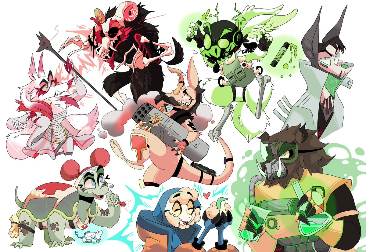 i like this furryverse . . . original ideas: - Caustic,Watson and Crypto :  @py_bun -Fuse: @rokki_maniac - Lifeline and Octane: @iwamoto_05 . . # ApexLegends #ApexLegendsFanart #Caustic #Watson #Crypto #Octane #Fuse  #Lifeline #Loba #Revenant