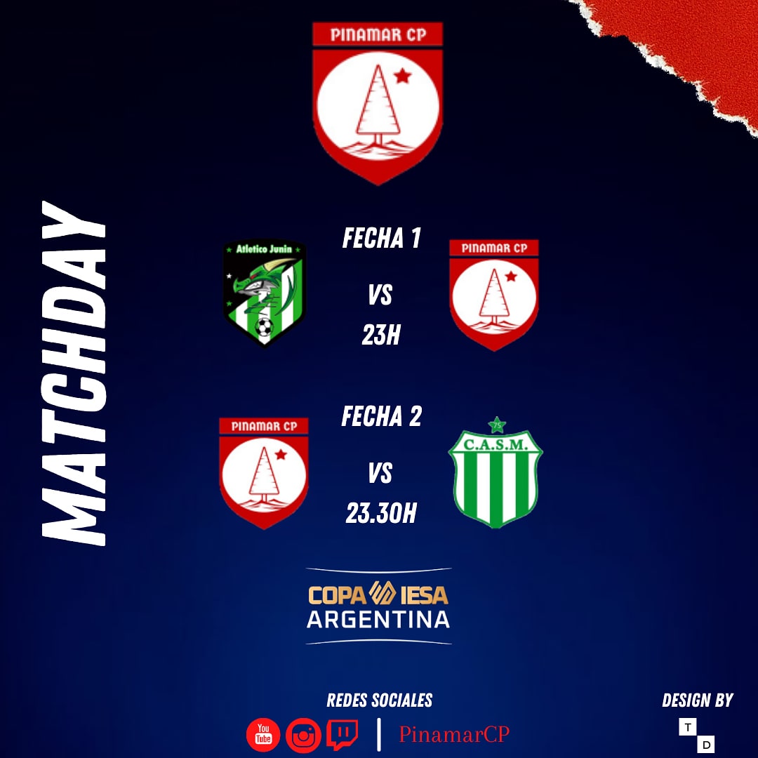 PinamarCP's tweet photo. 🎮 #FIFA 

Esta noche comienza una nueva temporada de @IESAFIFAar estaremos debutando en la Copa Argentina

23:00 hs vs Atlético Junin
23:30 hs vs San Martin de Catamarca

📺 En nuestro canal de twitch. 
https://t.co/hW1iAwJznl

Producción: @TraineDesign

#VamosPinamarCP 🔴⚪⚪ https://t.co/e4FnFYQaRh
