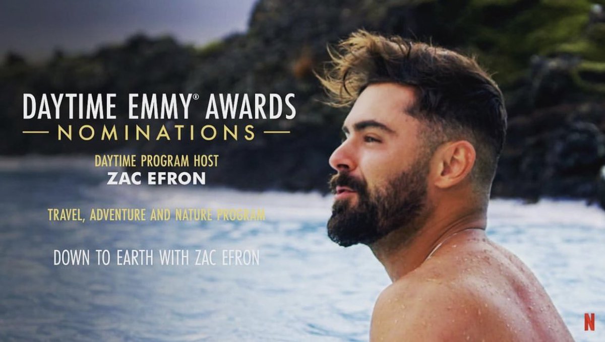 .<a href="/ZacEfron/">Zac Efron</a> &amp; @zacdowntoearth are nominated for the Daytime Emmy Awards! 👏🏻👏🏻👏🏻