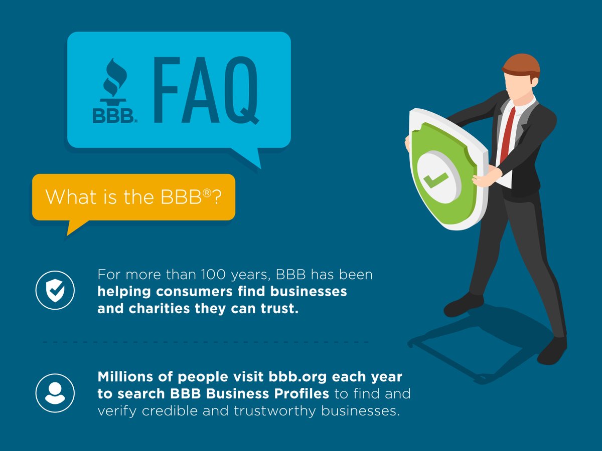 bbbconnecticut's tweet photo. BBB has been around for a while, and for good reason! We are here to protect consumers and help businesses be better. #consumertips #BBB #StartWithTrust #AskBBB #BBBAccreditation #trustworthybusinesses https://t.co/sZLTQWqooe