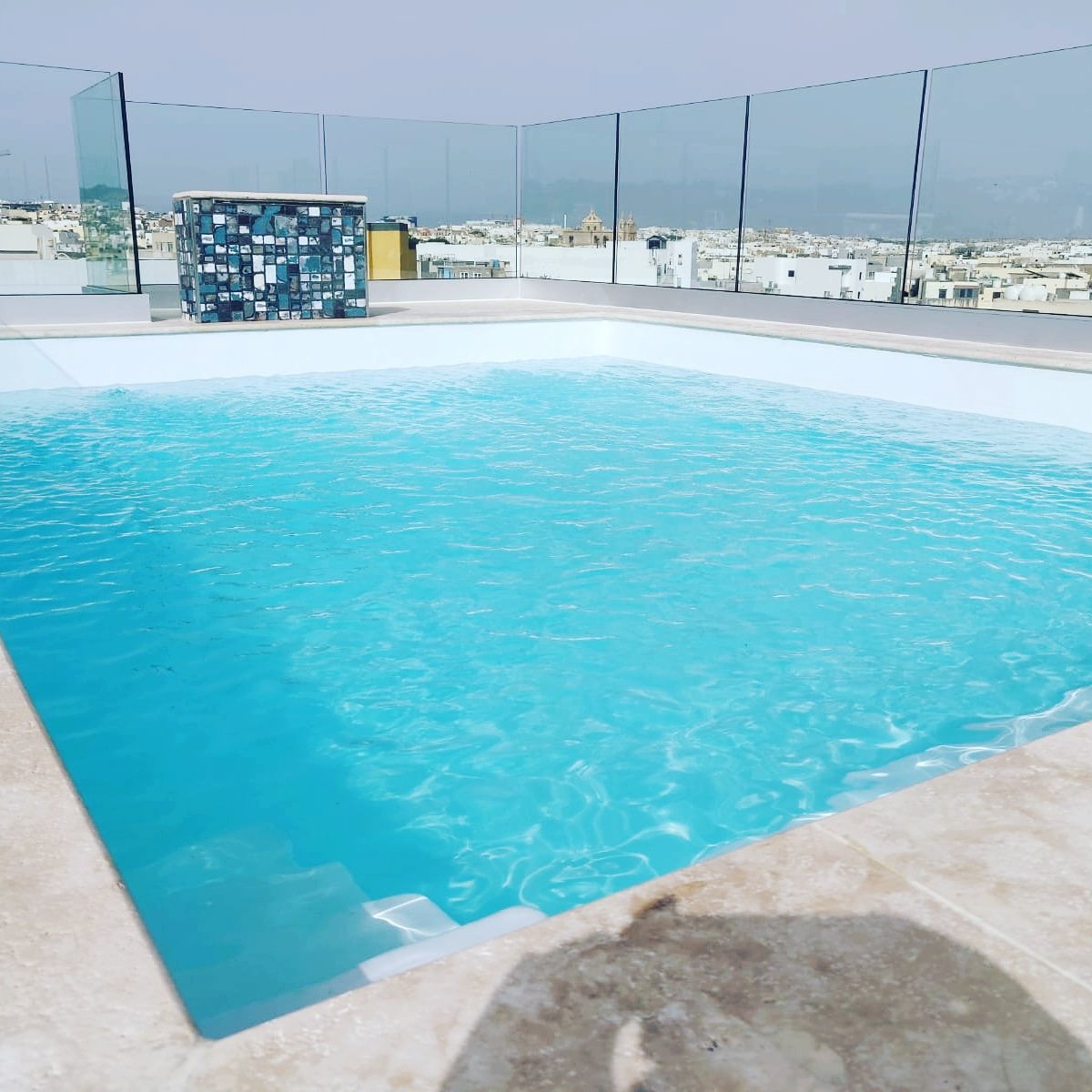 LtdPools's tweet photo. Another fiberpool installed on a roof top. Another project entrusted to Paradise Pools Ltd. For quotes or queries call us on 21466860, email us on pools.paradise@gmail.com, send a message through this page or visit us in Mdina Road Haz-Zebbug. #paradisepoolsmalta #rooftoppools https://t.co/G9uA0VmfYO