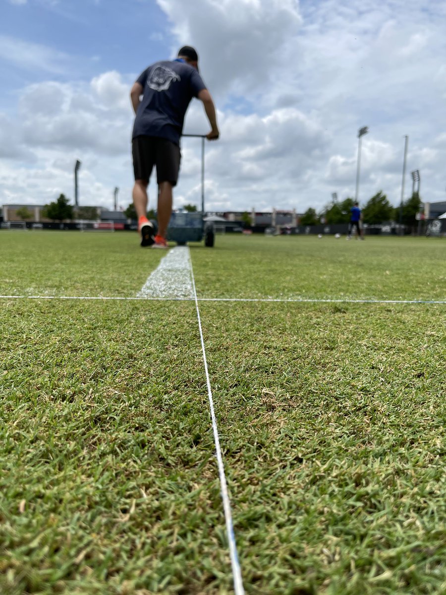BillyMyrehn's tweet photo. First time painting a soccer field...could be worse https://t.co/neS6GRTZmg