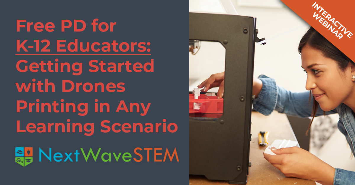 Join us tomorrow 4-5p.m. (CST) for live STEM training: How to Teach 3D Printing: bit.ly/3y3ukyk
#STEMstandards #Curriculum #STEMCurriculum #3DPrinter #NextWaveSTEm #STEM #3D #Printer #SummerSTEM #STEMHighSchool #STEMSchool #STEMClasses #STEMTeachers