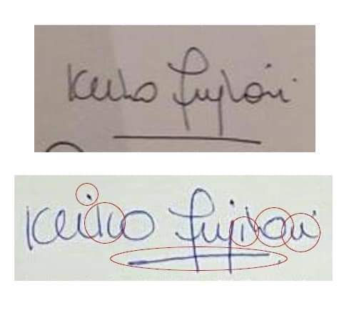 La firma de #lachika es diferente a la de su DNI 
La carta que envió a <a href="/FSagasti/">Francisco Sagasti</a> NO PROCEDE.
#KeikoGolpistaYDictadora #KeikoAceptaTuDerrota