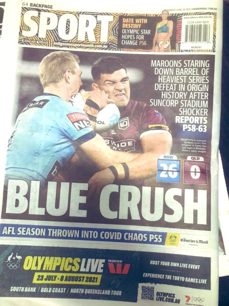 CoachGarnier's tweet photo. 2 salles, 2 ambiances…!#Sydney #Brisbane #TheDailyTelegraph 📰 😁
#TheCourierMail 🗞😢 @beinsports_FR #nswblues #QLDER https://t.co/QhEEGd1SCf