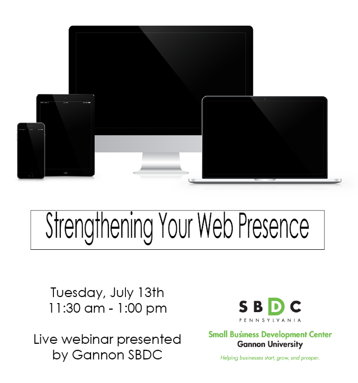 Strengthening your business's #Web Presence can only help your business! Join us for a "Strengthening Your Web Presence" webinar to take control of how you reach your customers.📱💻

🗓️Tuesday, July 13th: 11:30 am - 1:00 pm
bit.ly/3dm3Hwx