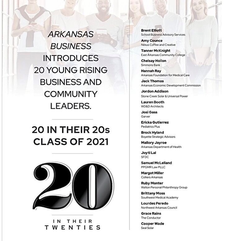 ArkansasEDC's tweet photo. Congratulations to Jack Thomas, who was named to Arkansas Business' 20 In Their 20s Class of 2021. Jack is a Project Manager in AEDC's Business Development Division. https://t.co/lcn5BLa4px